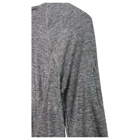 Athleta Top Womens Medium Gray Quarter Zip Long Sleeve Ruched Athletic Sporty - Picture 10 of 13